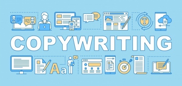 Copywriting word concepts banner. Contextual ads. Advertisement creation. Presentation, website. Isolated lettering typography idea with linear icons. Vector outline illustration