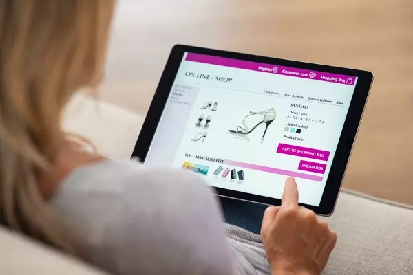Woman doing online shopping
